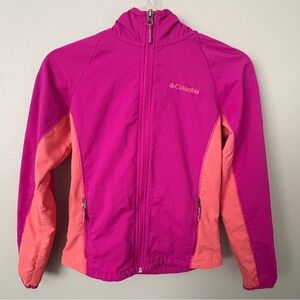 Columbia Girls Fuchsia and Coral Full-Zip Hoodie Jacket Size Medium 10/12